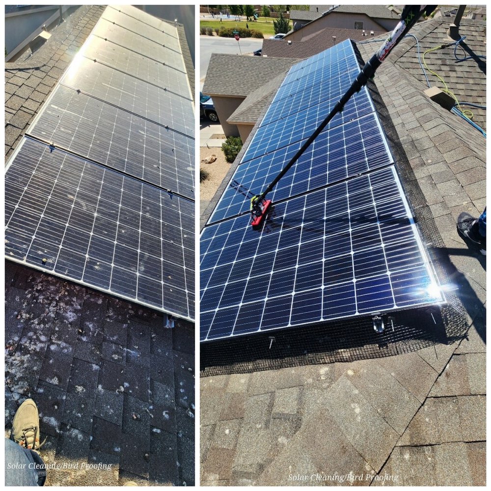 Shinny Solar Panels after cleaning - Solar Panel Cleaning El Paso TX